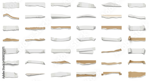 seamless torn paper edges, vector illustration