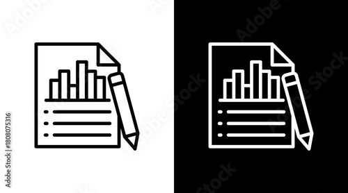Financial Report With Icon Set Design