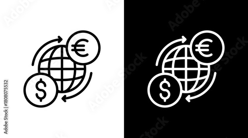Currency Exchange With Icon Set Design