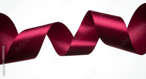 Red ribbon with flowing curves