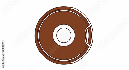 Elegant brown circular emblem with metallic rim, a versatile graphic element for design projects and modern branding visuals