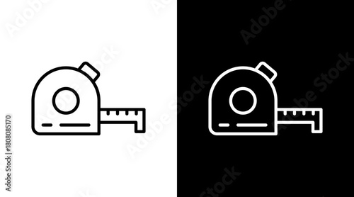 Build Measure Outline White Icon Set Design
