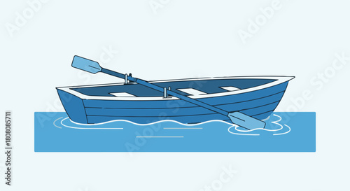 A simple illustration of a rowboat at sea