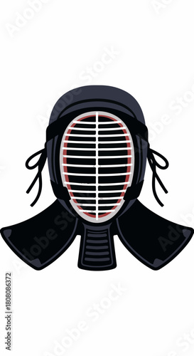 Japanese Kendo Mask Vector Illustration