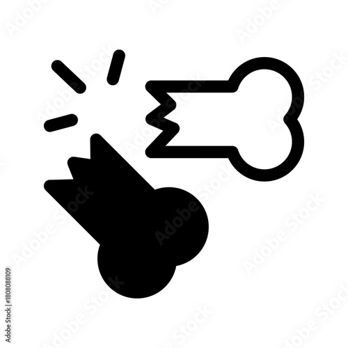 Broken Bone Icon Vector Symbol Design Illustration
