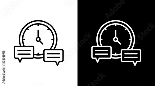 Response Time Outline White Icon Set Design