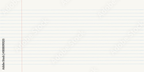 Notebook lined with margin paper on white page spread, realistic stationery mockup background perfect for educational, writing, planning, or office presentation design projects.