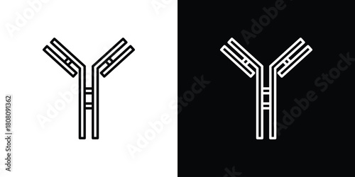 Antibody icon thin line outline concept. Linear style icon. Editable stroke. Vector