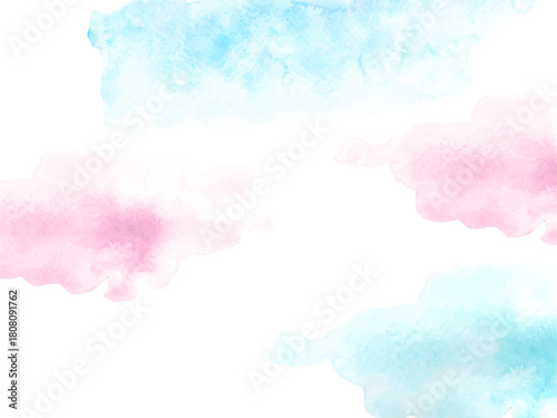 Red and blue watercolor background painting texture with soft gradient artistic abstract splash blend design creative colorful backdrop for graphic projects