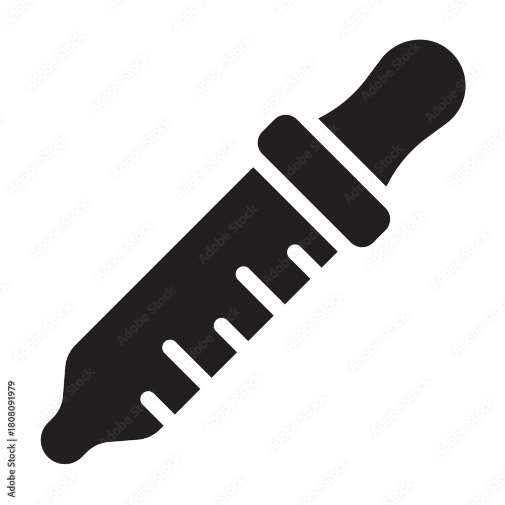 Obraz premium Pipette glyph icon. Lab tool for liquid transfer. For tests and sample prep