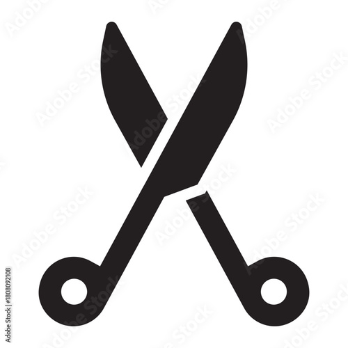 Surgical scissors glyph icon. Cut function surgery. Used in medical and hospital
