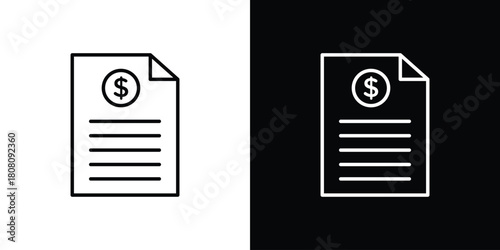 Bank statement icon thin line outline concept. Linear style icon. Editable stroke. Vector