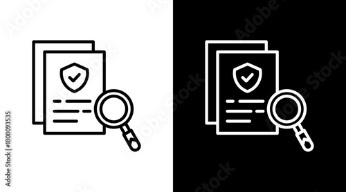 Legal Review Outline White Icon Set Design