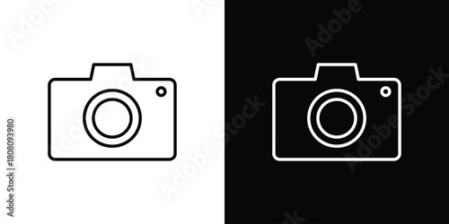 Camera icon thin line outline concept. Linear style icon. Editable stroke. Vector