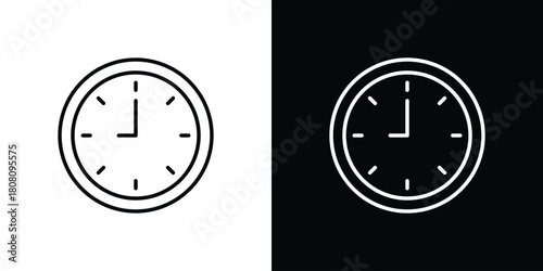 Clock icon thin line outline concept. Linear style icon. Editable stroke. Vector