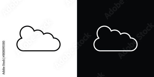 Cloud icon thin line outline concept. Linear style icon. Editable stroke. Vector