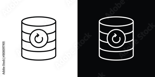 Data backup icon thin line outline concept. Linear style icon. Editable stroke. Vector