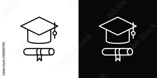 Degree icon thin line outline concept. Linear style icon. Editable stroke. Vector