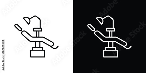 Dentist chair icon thin line outline concept. Linear style icon. Editable stroke. Vector