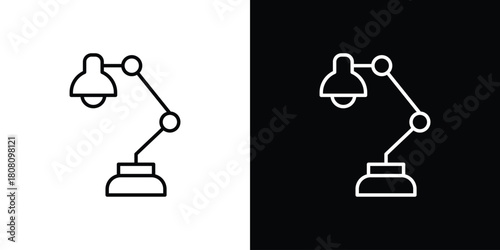 Desk lamp icon thin line outline concept. Linear style icon. Editable stroke. Vector