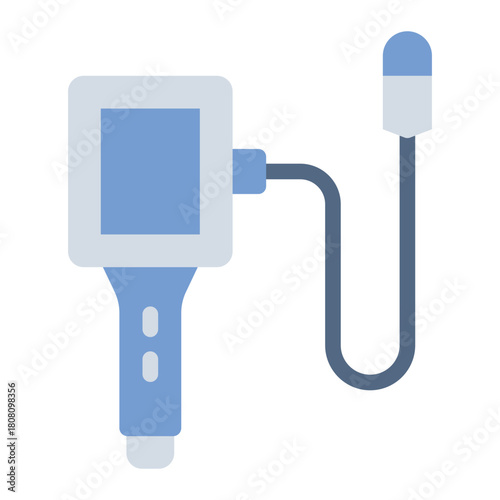 Endoscope flat icon. Medical tool. Views internal organs. Hospital diagnostics