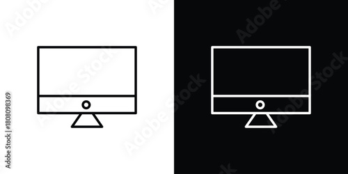 Desktop icon thin line outline concept. Linear style icon. Editable stroke. Vector