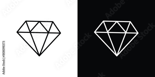 Diamond icon thin line outline concept. Linear style icon. Editable stroke. Vector