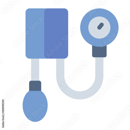 Sphygmomanometer flat icon. Measures blood pressure. Clinic and hospital tool