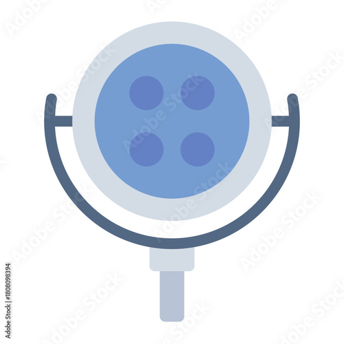 Surgery lamp flat icon. Lights surgical area. Operating room procedure tool