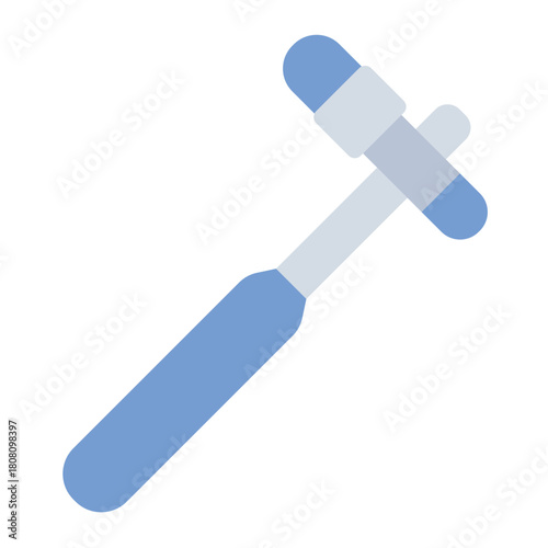 Percussion hammer flat icon. Neurology tool. Reflex test clinical exams