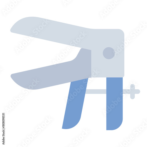 Vaginal speculum flat icon. Opens vaginal canal. Used in gynecological exams