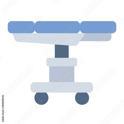 Operating table flat icon. Patient support for surgery. Found in operating rooms