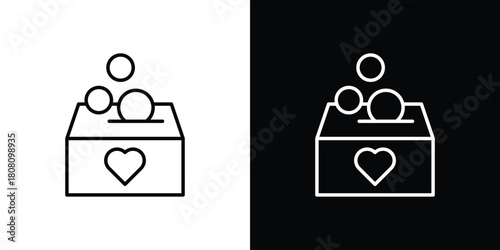 Donations icon thin line outline concept. Linear style icon. Editable stroke. Vector
