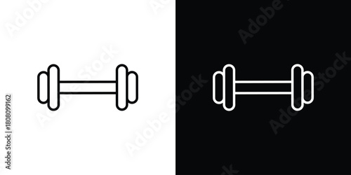 Dumbbell icon thin line outline concept. Linear style icon. Editable stroke. Vector