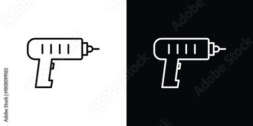 Drill icon thin line outline concept. Linear style icon. Editable stroke. Vector