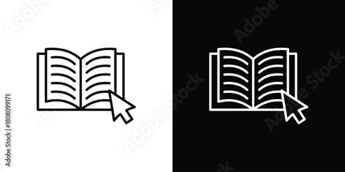 E-book icon thin line outline concept. Linear style icon. Editable stroke. Vector