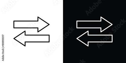 Exchange icon thin line outline concept. Linear style icon. Editable stroke. Vector