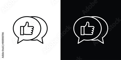 Feedback icon thin line outline concept. Linear style icon. Editable stroke. Vector