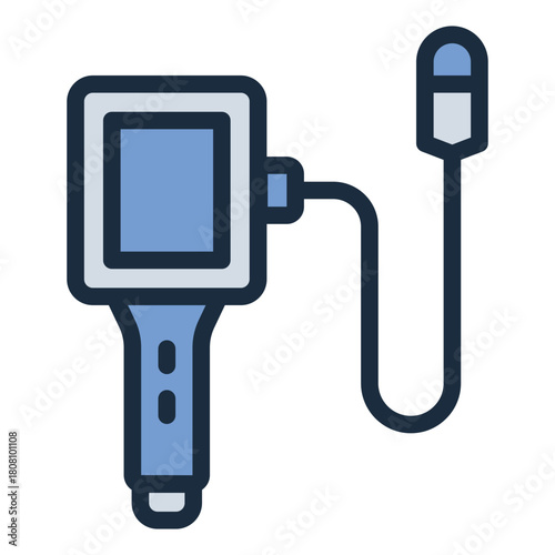 Endoscope filled line icon. Medical tool. Views internal organs. Hospital diagnostics