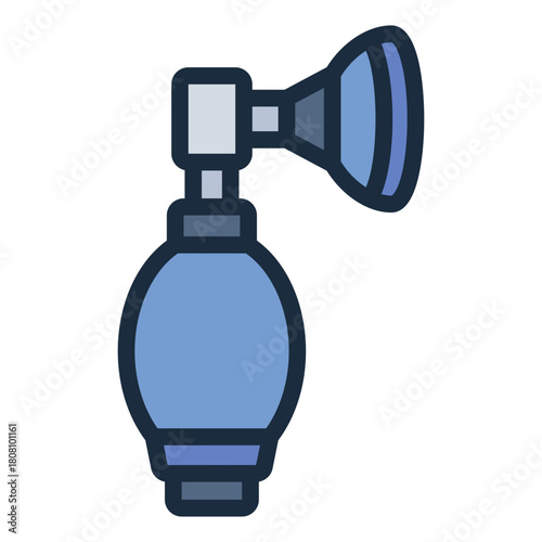 Resuscitator filled line icon. Manual pump. Restores breath during emergency