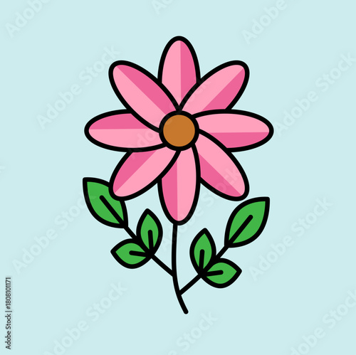 vector illustration of pink flower