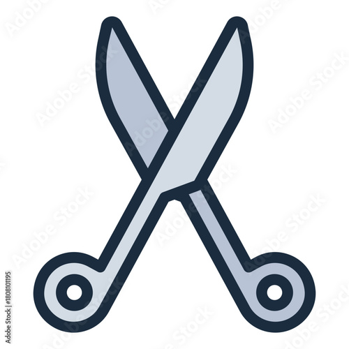 Surgical scissors filled line icon. Cut function surgery. Used in medical and hospital