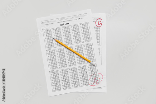 Pencil and answer sheets fo...