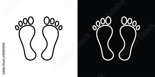 Footprint icon thin line outline concept. Linear style icon. Editable stroke. Vector