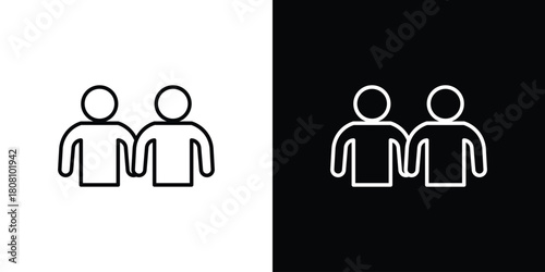 Friends icon thin line outline concept. Linear style icon. Editable stroke. Vector