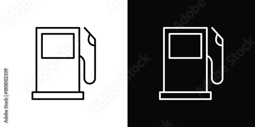 Gas station icon thin line outline concept. Linear style icon. Editable stroke. Vector