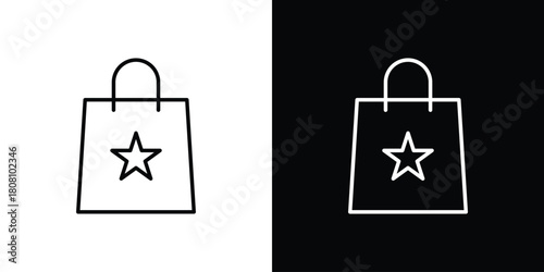 Gift bag icon thin line outline concept. Linear style icon. Editable stroke. Vector