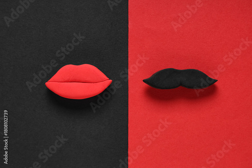 Male mustache and female li...