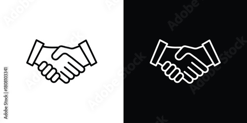 Handshake icon thin line outline concept. Linear style icon. Editable stroke. Vector