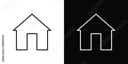 House icon thin line outline concept. Linear style icon. Editable stroke. Vector